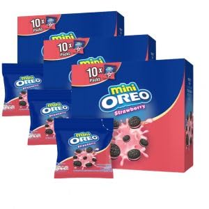 Mondelez MiniOreo Strawberry 10 x 20.4gm box (3 boxes)