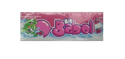 Big Babol Rasa Stroberi & Krim, 20 Stick Chewing Gum (Imported)