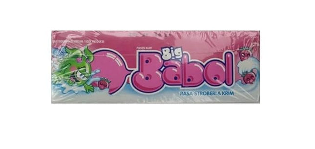 Big Babol Rasa Stroberi & Krim, 20 Stick Chewing Gum (Imported)