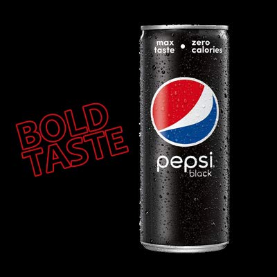 PepsiCo Cola Flavor Chefsneed Pepsi Black 320Ml, Pack Of 4 Cans (Imported Product), Vegetarian