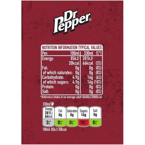 Dr Pepper Sparkling Fruit Flavour Soft Drink(Can)