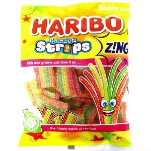 Haribo Rainbow Sour Fruit Strips - 130g