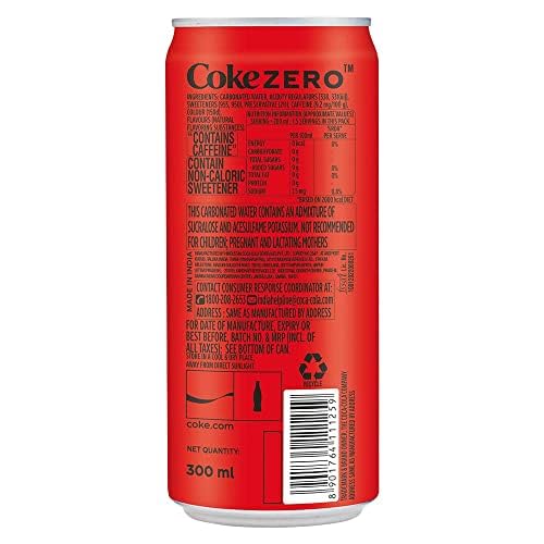 Coca-Cola Zero Calories - 6 Pack, 6 x 320 ml