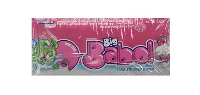 Big Babol Rasa Stroberi & Krim, 20 Stick Chewing Gum (Imported)
