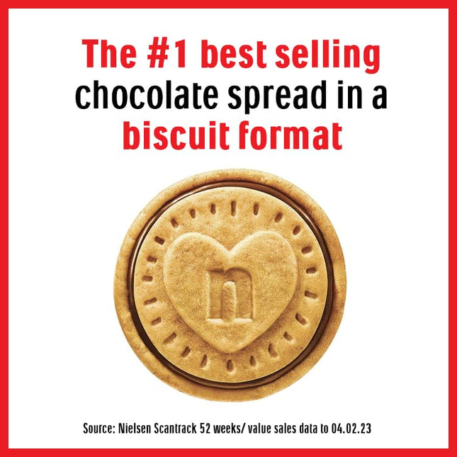 Nutella Biscuits Filled with Hazelnut Spread with Cocoa • T3, 1.46 oz ℮ 41.4 g