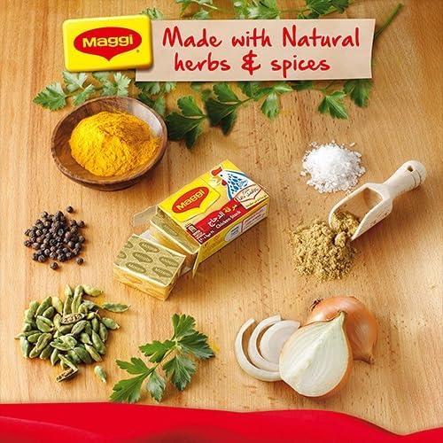 Maggii Vegetable Stock Cubes, Pack of 24, A Flavorful Convenient Seasoning Crafted From The Goodness of Real Vegetables and a Blend of Carefully Selected Herbs & Spices 24 Cubes (432g)