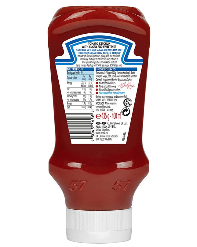 Heinz Tomato Ketchup 50% Less Sugar and Salt (435 g / 400 ml)