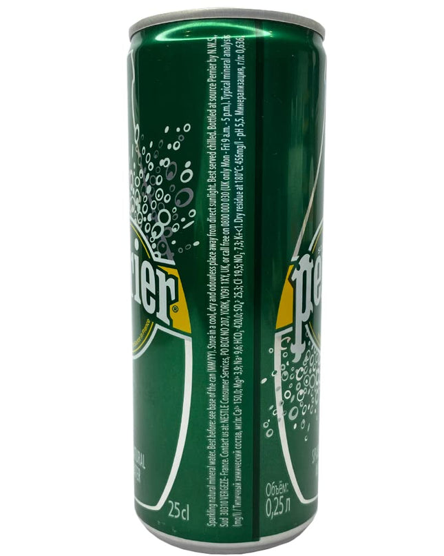 Perrier Sparkling Natural Mineral Water Can, 250 ml