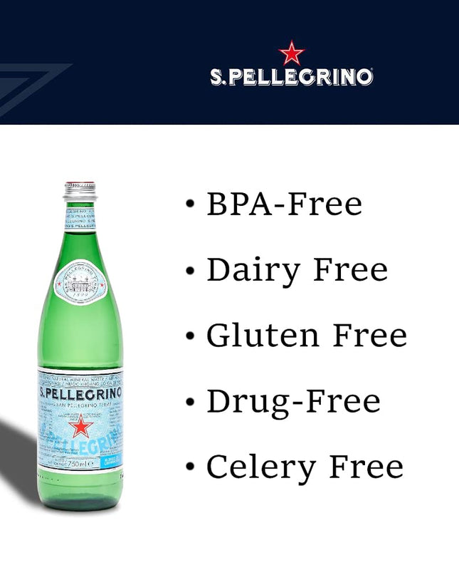 Chef's Need San Pellegrino Sparkling Natural Mineral Water Bottle 750Ml,(Pack Of 6 Bottle)Imported
