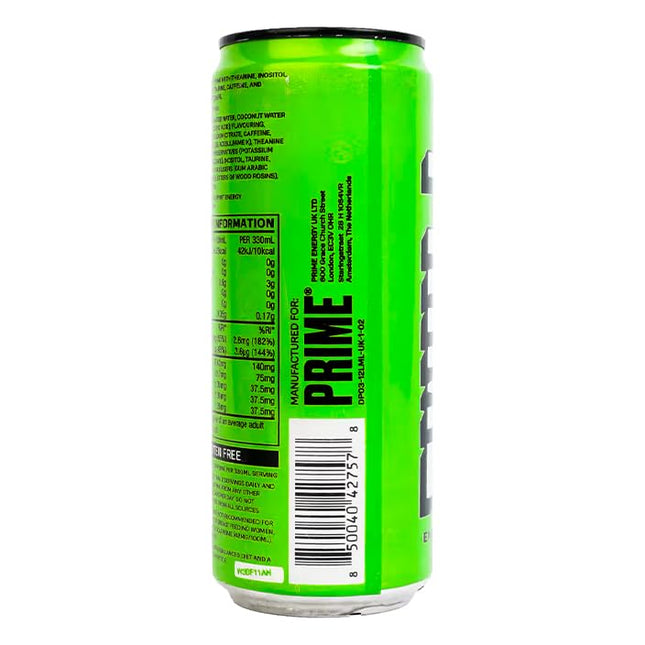 Prime Lemon Lime Flavour Energy Drink, 11.16 oz ℮ 330 ml