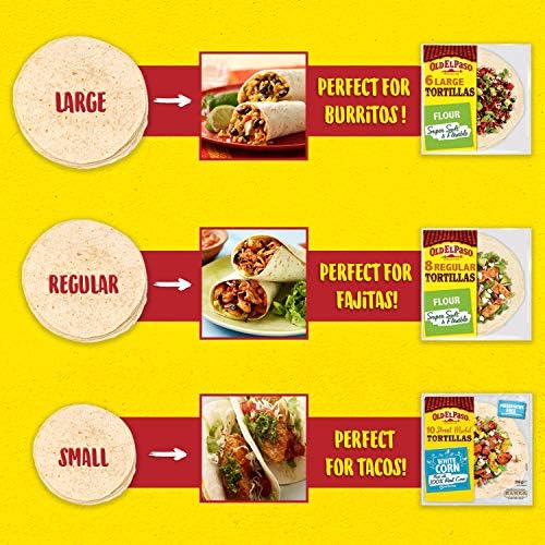 Old El Paso 8 Regular Super Soft Flour Tortillas Pouch, 326 g