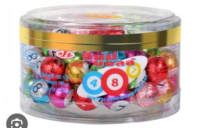 Chocolate Jinny Bingo Ball Round Box 60s 150gm