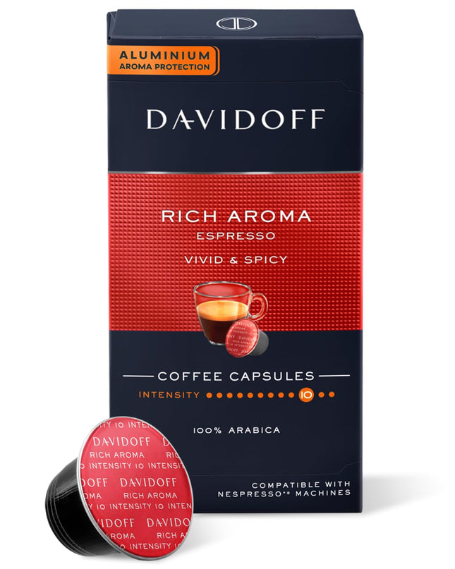 Davidoff Rich Aroma Coffee 10/12 Intensity 10X Capsules, 1.94 Oz 55 G