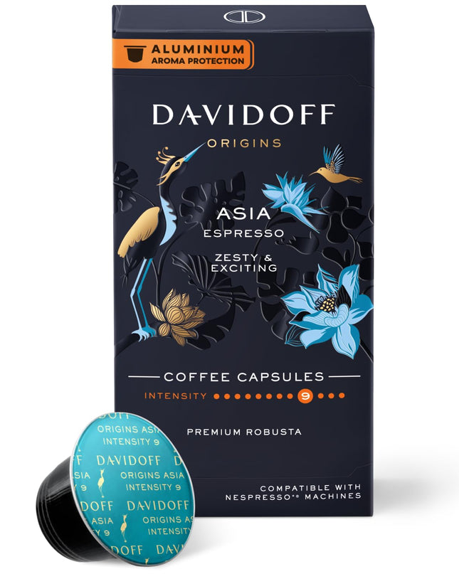 Davidoff Origins Asia Espresso Coffee 9/12 Intensity 10x Capsules, 1.94 oz ℮ 55 g
