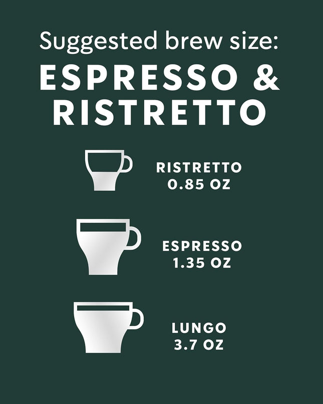 Starbucks By Nespresso, Espresso Dark Roast (50-Count Single Serve Capsules, Compatible With Nespresso Original Line System), Box - 0.62 Pounds