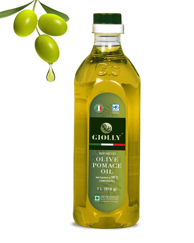 Giolly Olive Oil 1 Litre Pet Bottle, Pomace Oil Olive Oil for Cooking, Olive Oil for Salad Dressing & Flavoring, Olive Pomace Oil