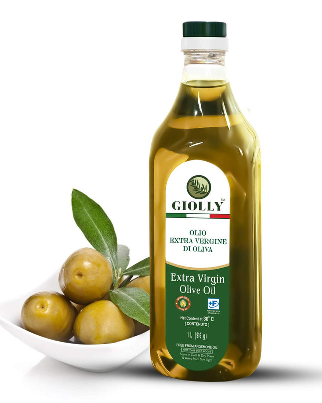 Giolly Extra Virgin Olive Oil 1 Litre Pet Bottle, Extra Virgin Olive Oil, Olive Oil for Cooking, Olive Oil for Salad Dressing & Flavoring, Extra Virgin Olive Oil