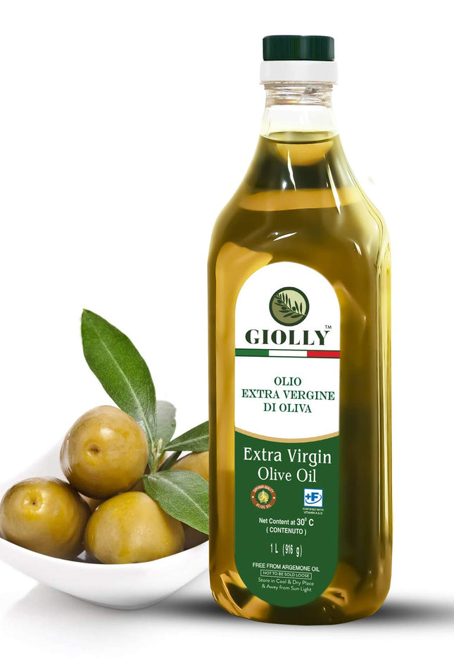 Giolly Extra Virgin Olive Oil 1 Litre Pet Bottle, Extra Virgin Olive Oil, Olive Oil for Cooking, Olive Oil for Salad Dressing & Flavoring, Extra Virgin Olive Oil