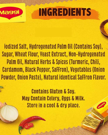 Maggii Vegetable Stock Cubes, Pack of 24, A Flavorful Convenient Seasoning Crafted From The Goodness of Real Vegetables and a Blend of Carefully Selected Herbs & Spices 24 Cubes (432g)