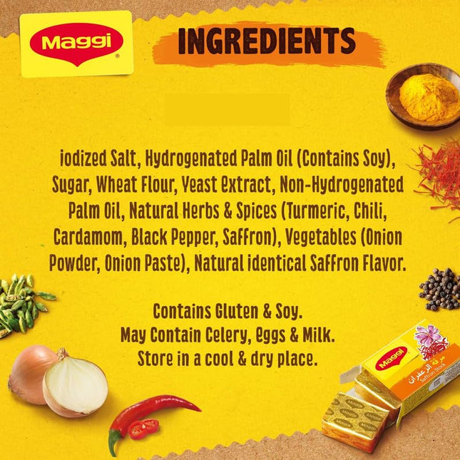 Maggii Vegetable Stock Cubes, Pack of 24, A Flavorful Convenient Seasoning Crafted From The Goodness of Real Vegetables and a Blend of Carefully Selected Herbs & Spices 24 Cubes (432g)