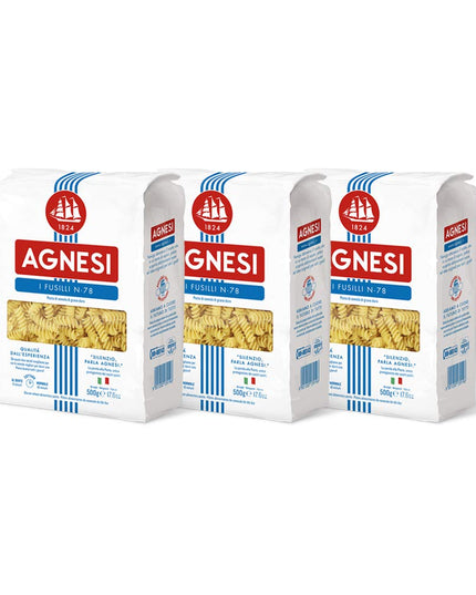 Agnesi Fusilli Pasta – 500g x 3 Pack