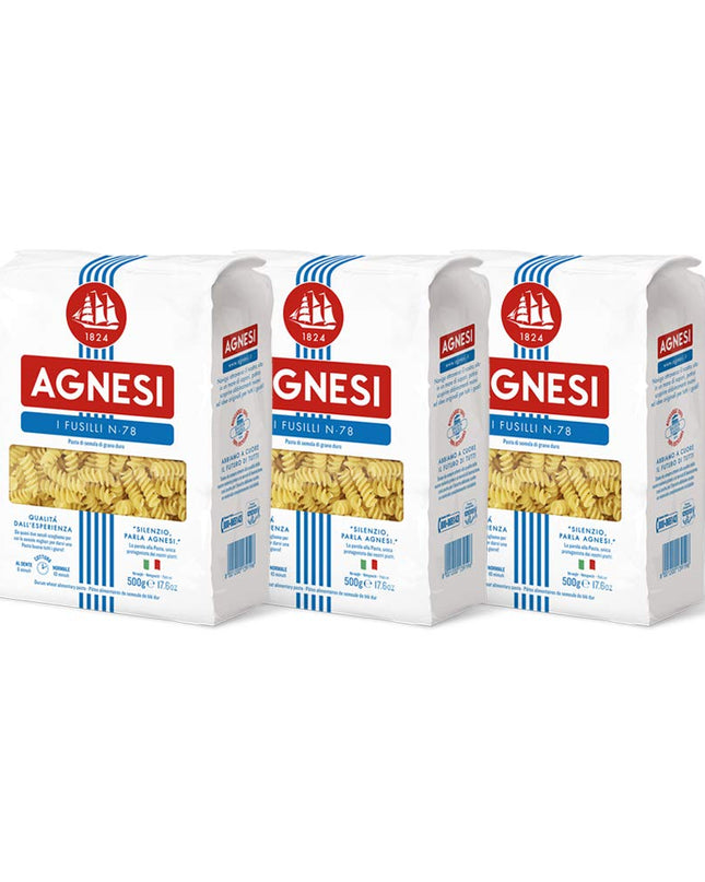 Agnesi Fusilli Pasta – 500g x 3 Pack