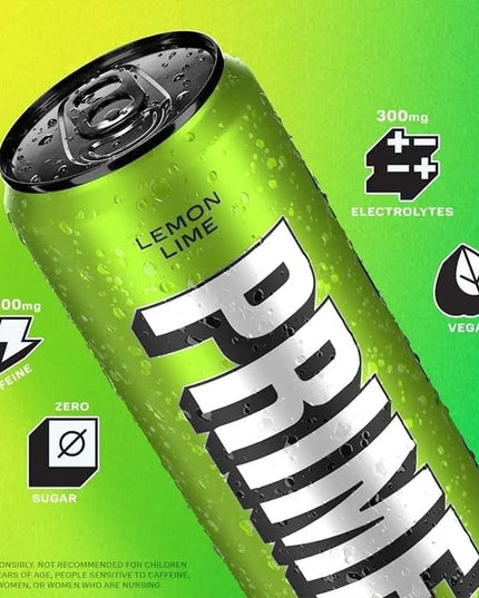 Prime Lemon Lime Flavour Energy Drink, 11.16 oz ℮ 330 ml