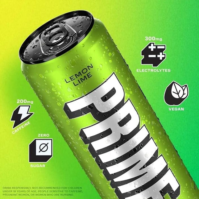 Prime Lemon Lime Flavour Energy Drink, 11.16 oz ℮ 330 ml