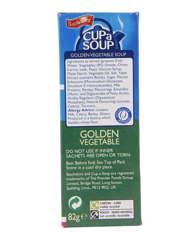 Batchelor's Cup A Soup 4 Sachets - Golden Vegetable - 2 Pack, 2 x 82 g