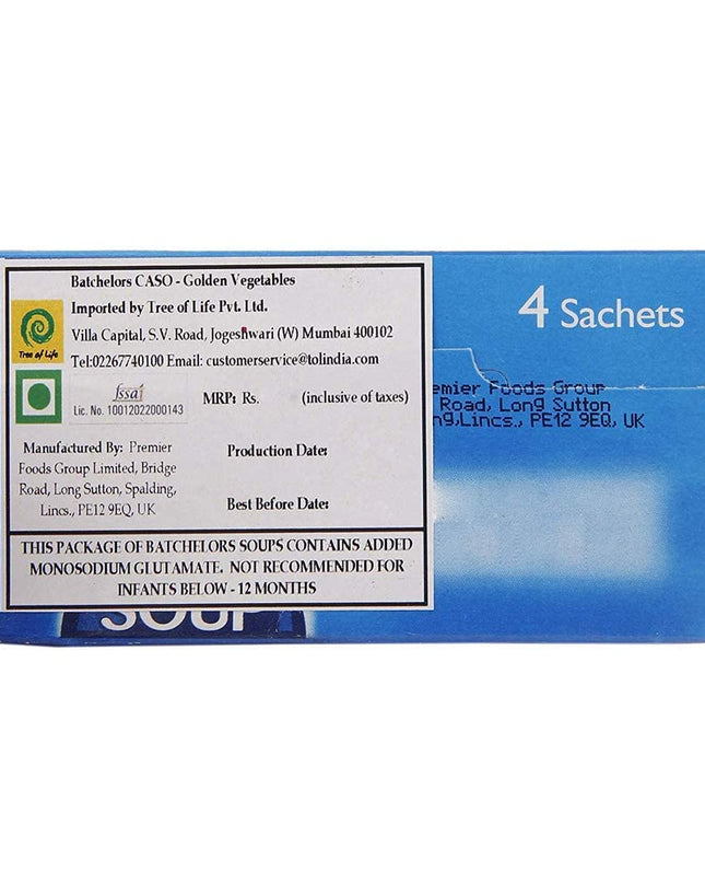 Batchelor's Cup A Soup 4 Sachets - Golden Vegetable - 2 Pack, 2 x 82 g