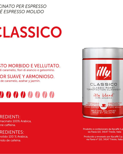 Illy Espresso Medium Roast Ground Coffee - 250 Gram|Can