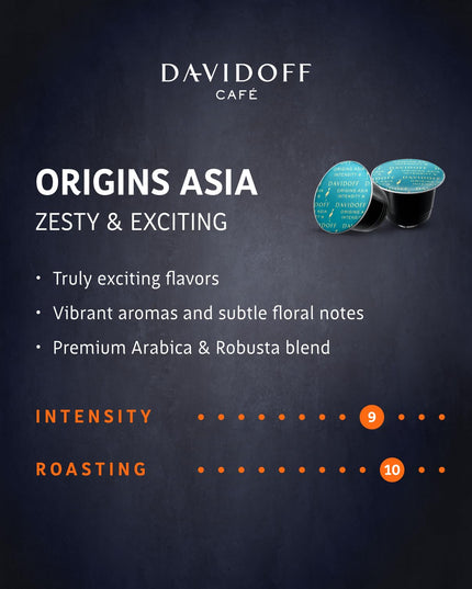 Davidoff Origins Asia Espresso Coffee 9/12 Intensity 10x Capsules, 1.94 oz ℮ 55 g