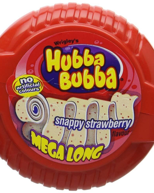 Wrigley's Hubba Bubba Snappy Strawberry Mega Long Chewing Gum, 3 x 56 g
