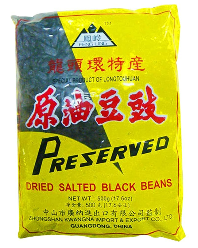 Premium Preserved Dried Salted Black Beans - 500g | Authentic Natural Salted Black beans for Asian Cooking, Umami Flavor, Non-GMO