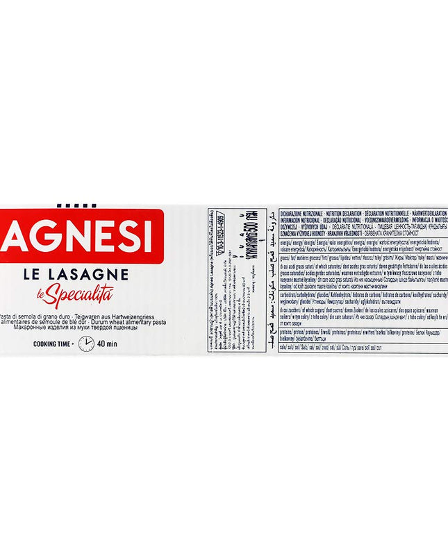 Agnesi Lasagne, 500G, Pack of 2, Product of Italy