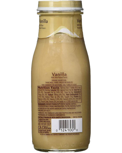 Starbucks Frappuccino Vanilla Drink No Artificial Flavors, 281 ml