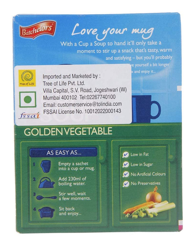 Batchelor's Cup A Soup 4 Sachets - Golden Vegetable - 2 Pack, 2 x 82 g