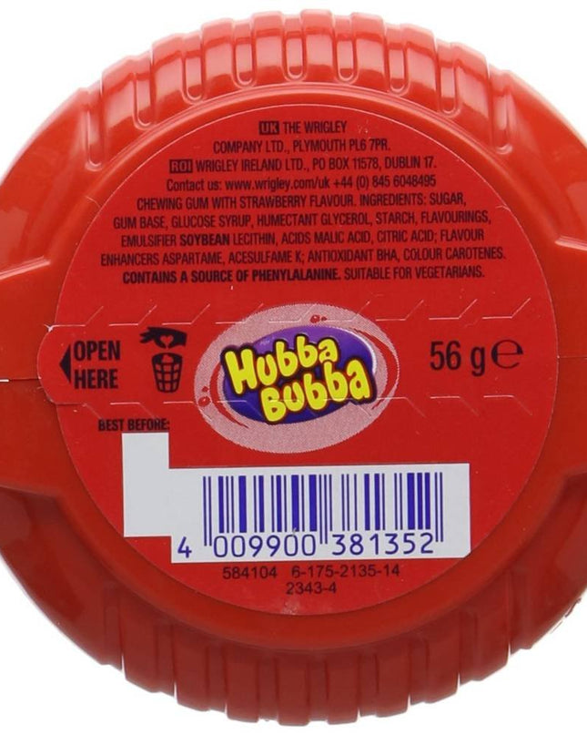 Wrigley's Hubba Bubba Snappy Strawberry Mega Long Chewing Gum, 3 x 56 g
