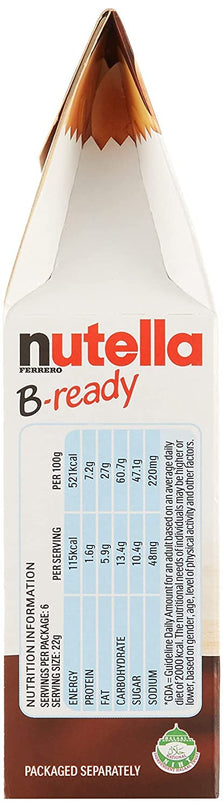 Nutella B-Ready Wafer, 6 X 22 g