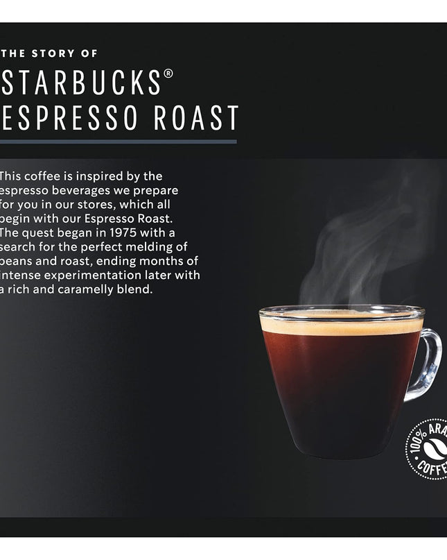STARBUCKS Espresso Roast by NESCAFÉ Dolce Gusto Dark Roast Coffee Pods, Box of 12 Capsules, 66g (12 Serves)