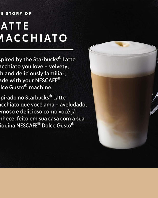 Starbucks Coffee by Nescafe Dolce Gusto, Latte Macchiato, Coffee Pods, 12 Capsules