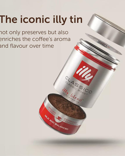 Illy Regular Coffee Beans, 250 Gram, Can, Vegetarian