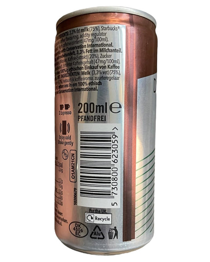 Starbucks Ready To Drink instant Milk Coffee (Doubleshot Espresso Pack 0f 6 200ml Each)