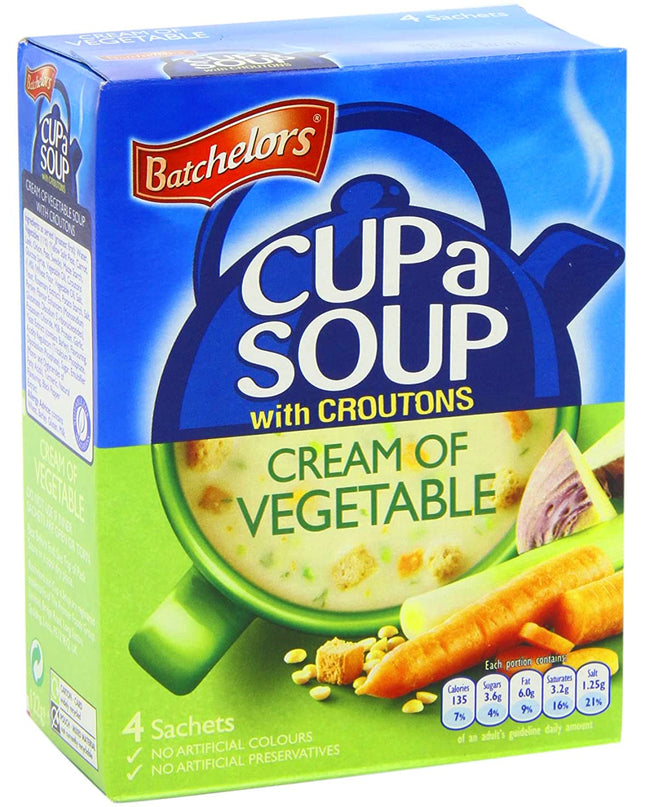 Batchelor's Cup a Soup with croutons 4 Sachets - Cream of Vegetable - 2 Pack, 2 X 122 g