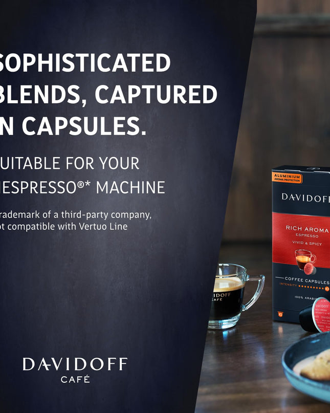 Davidoff Rich Aroma Coffee 10/12 Intensity 10X Capsules, 1.94 Oz 55 G