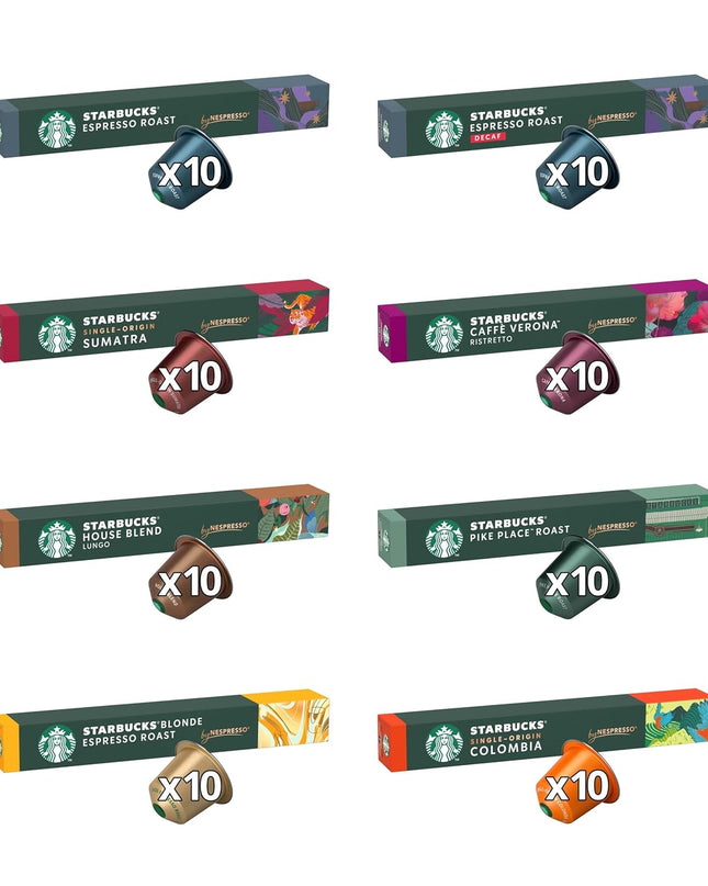 Starbucks Variety Pack 8 Flavour By Nespresso Coffee Pods 660 gram (Pack Of 12, Total 120 Capsules)