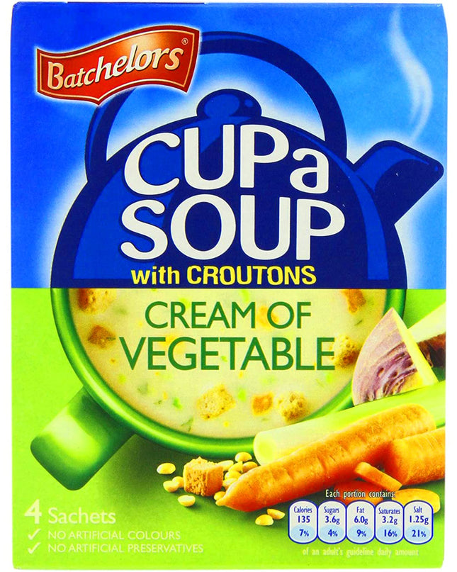 Batchelor's Cup a Soup with croutons 4 Sachets - Cream of Vegetable - 2 Pack, 2 X 122 g