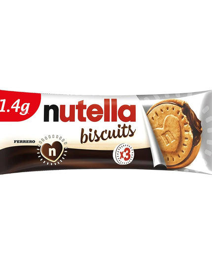 Nutella Biscuits Filled with Hazelnut Spread with Cocoa • T3, 1.46 oz ℮ 41.4 g