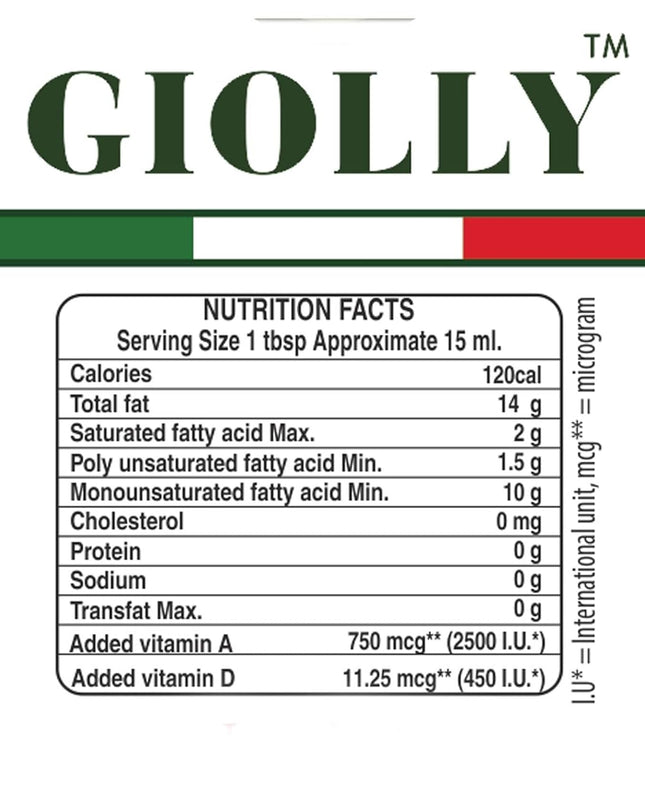Giolly Extra Virgin Olive Oil 1 Litre Pet Bottle, Extra Virgin Olive Oil, Olive Oil for Cooking, Olive Oil for Salad Dressing & Flavoring, Extra Virgin Olive Oil