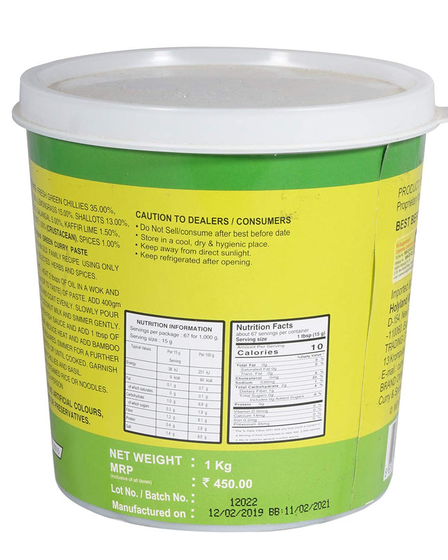 Namjai Green Curry Paste - 1 KG